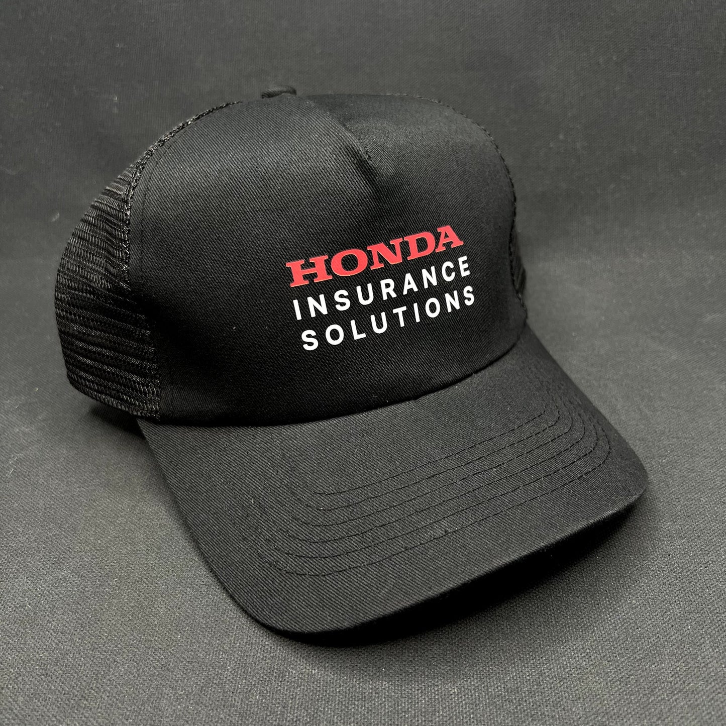 Honda Insurance Solutions Black Mesh Snapback Trucker Hat