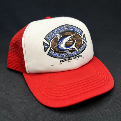 Vintage Marlin Masters Fishing Tournament Trucker Hat Snapback Hawaii