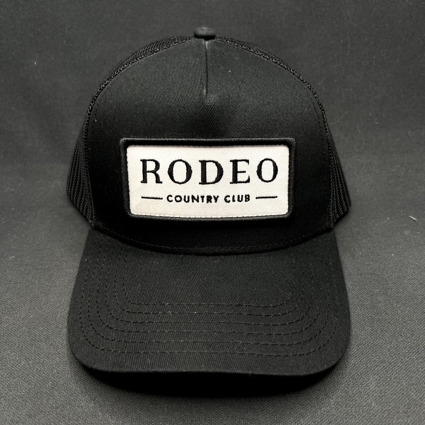 Rodeo Country Club Patch Snapback Trucker Hat Black Mesh Golf Westernaa