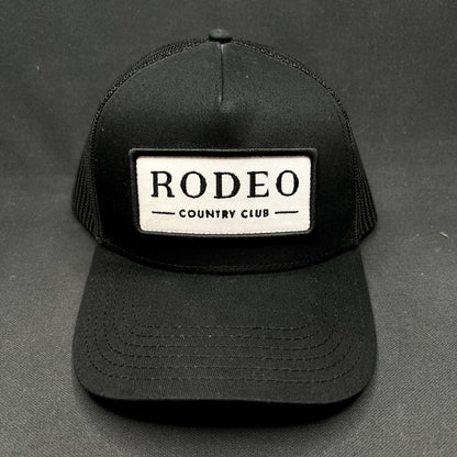 Rodeo Country Club Patch Snapback Trucker Hat Black Mesh Golf Westernaa