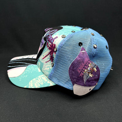 Crystal Rock Christian Audigier Rhinestone Trucker Hat Y2K NWT