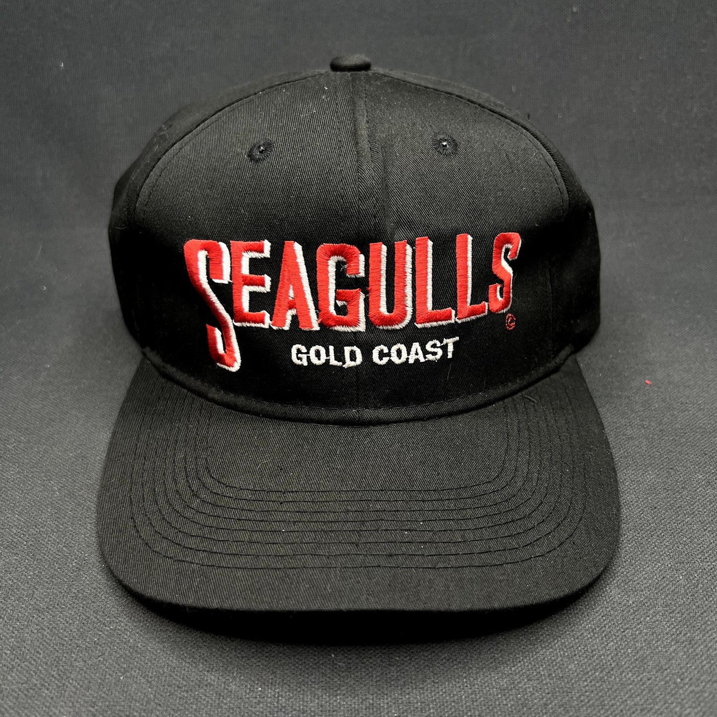 Vintage Gold Coast Seagulls NRL Snapback Hat Black Made in Korea