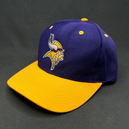 Vintage Minnesota Vikings Logo Athletic Snapback Hat NFL Purple Gold
