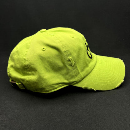 KBETHOS “CHAT” Distressed Strapback Hat Neon Green