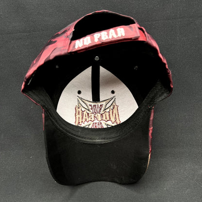 Y2K No Fear Ride Hard Flame Camo Strapback Hat Black Eagle Cap
