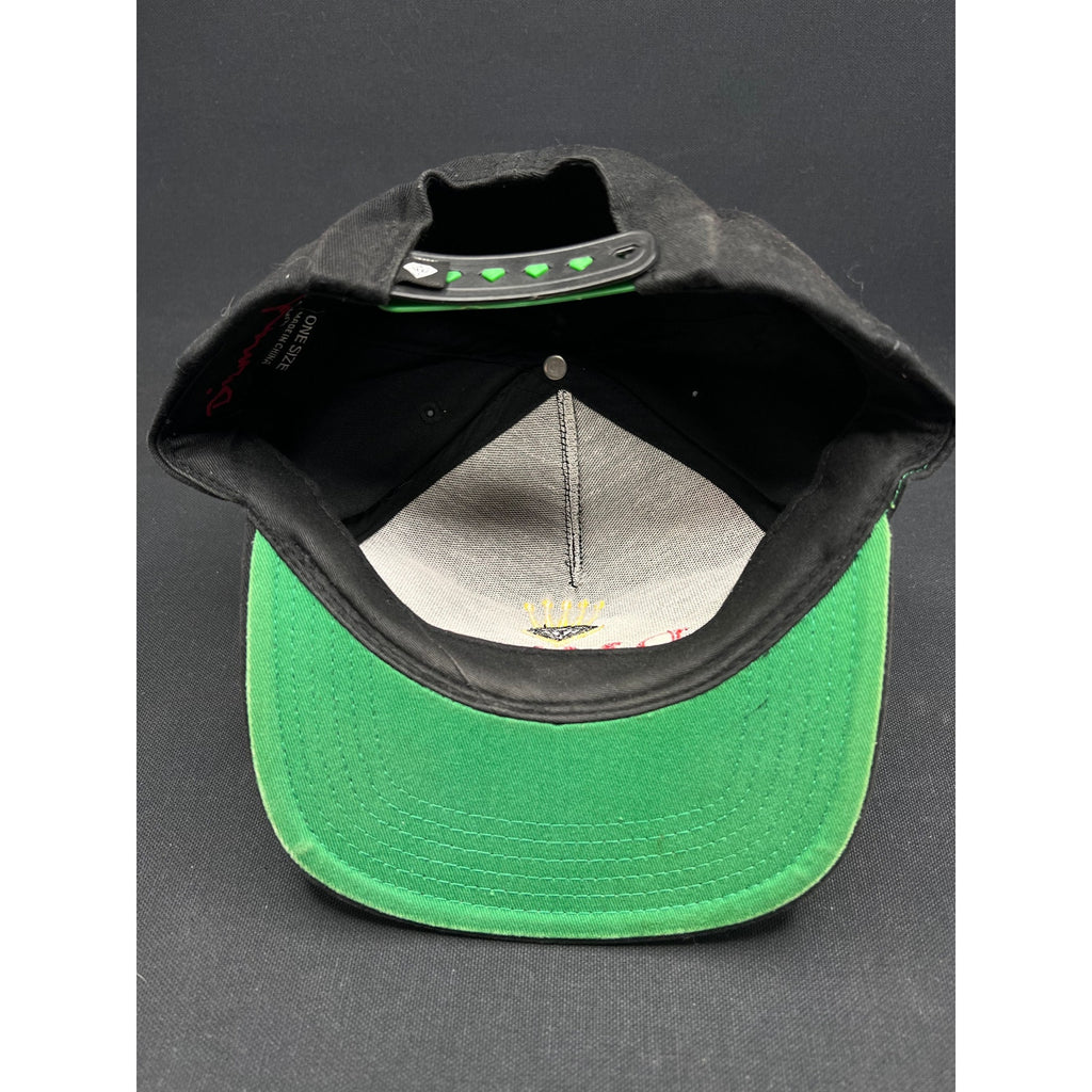 Vintage Diamond Supply Co. DMND Snapback Hat – Rolex Crown Parody Logo (Black/Green Underbrim)