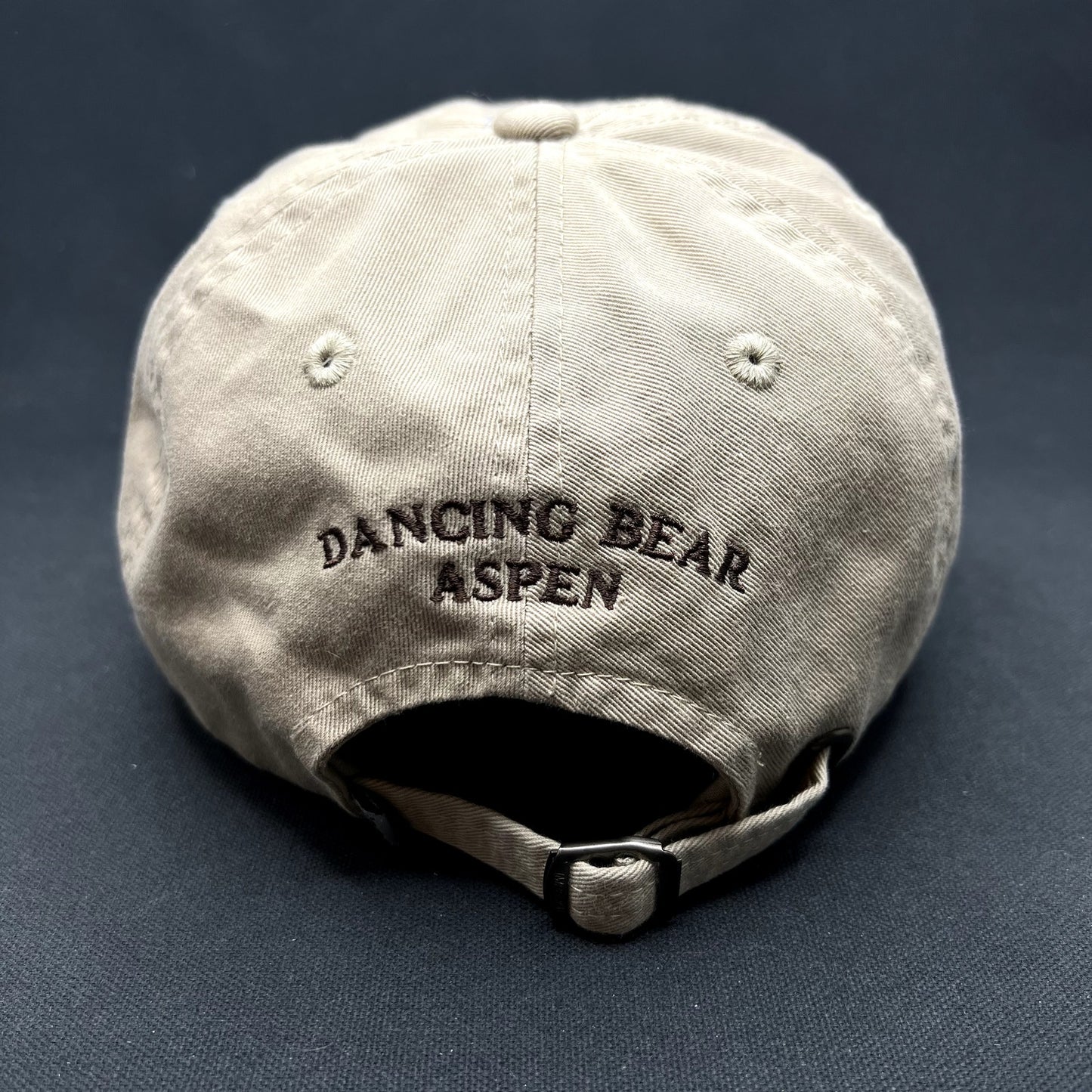 Vintage 2007 Dancing Bear Aspen Strapback Hat Imperial Khaki Resort Ski Colorado