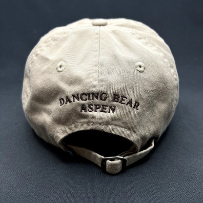 Vintage 2007 Dancing Bear Aspen Strapback Hat Imperial Khaki Resort Ski Colorado
