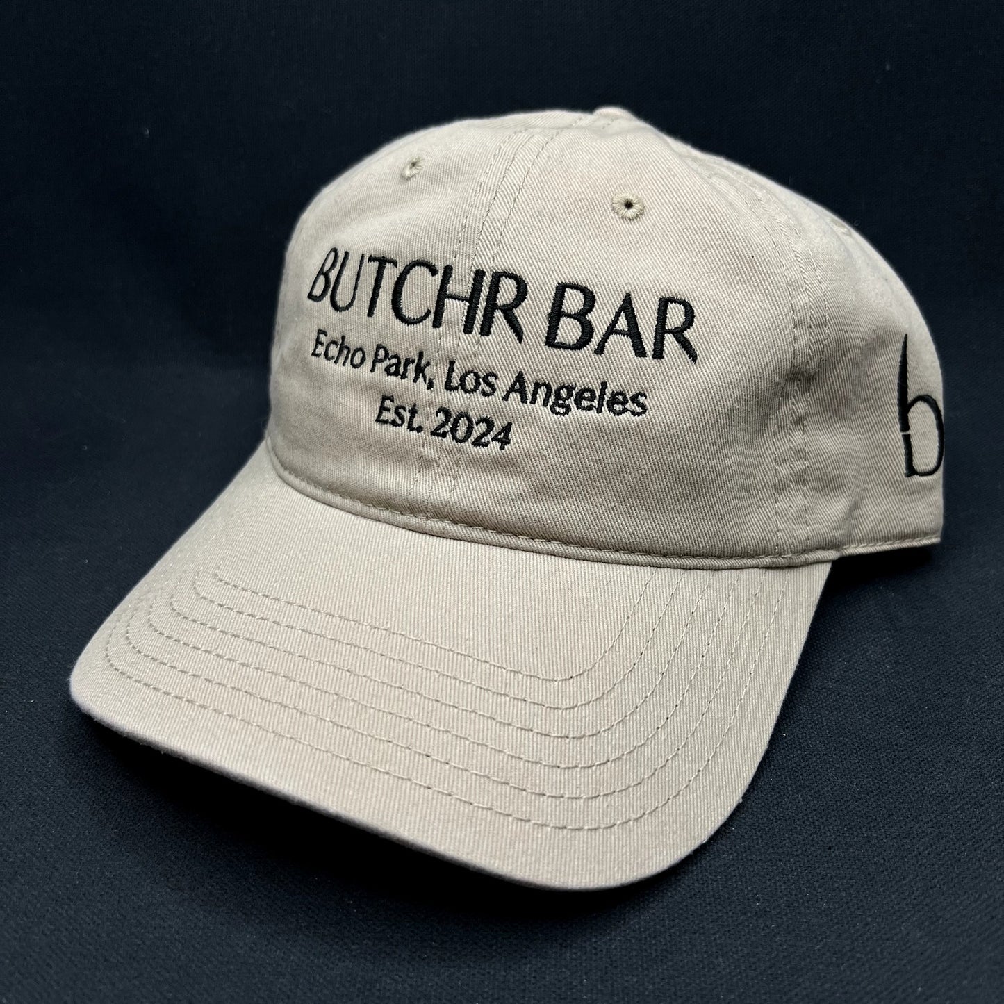 Butchr Bar Echo Park Los Angeles Strapback Hat OTTO Cap Beige