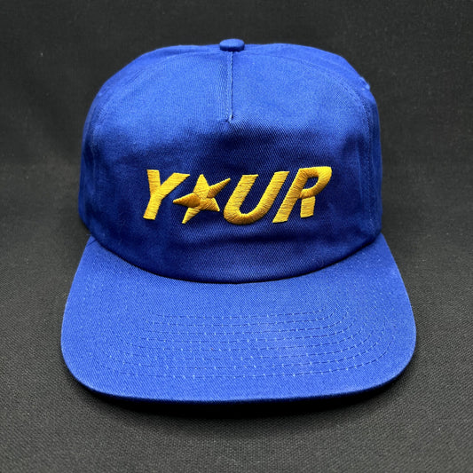 Your Multimedia YOUR Snapback Hat Blue Gold Promotional Cap