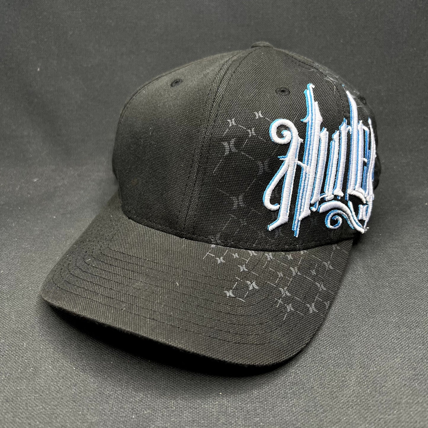 Y2K Hurley Flexfit Hat Black Blue White S/M Stretch Fit Cap