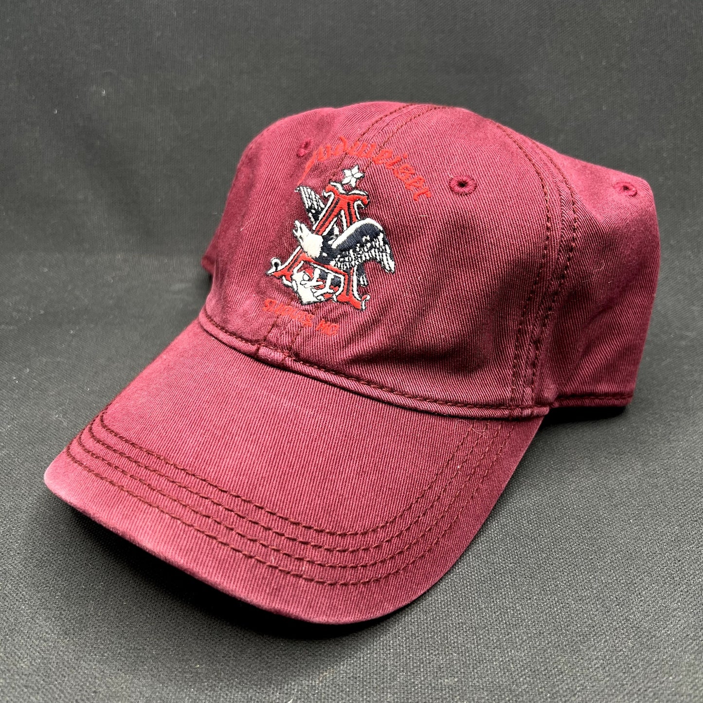 Lucky Brand x Budweiser Strapback Hat Burgundy Beer Cap