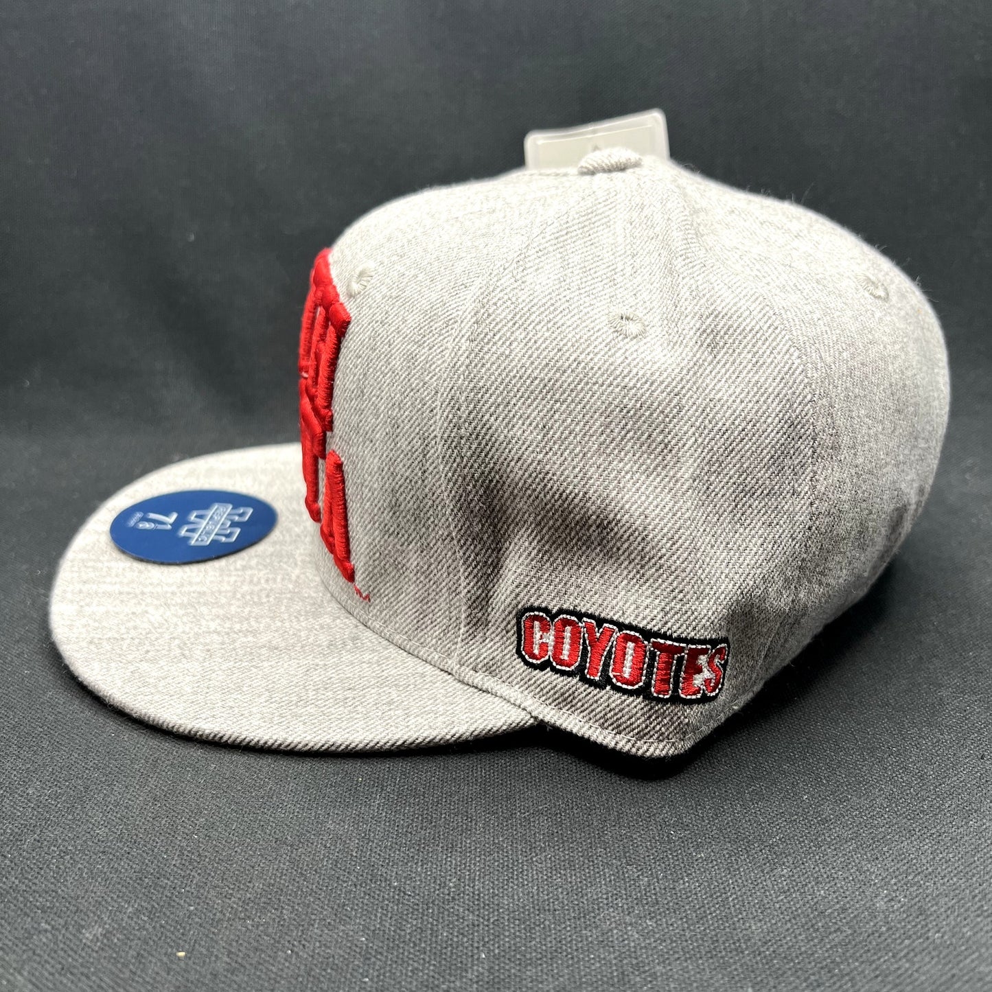 South Dakota Collegiate Licensed Fitted Hat 7 1/8 Gray Red