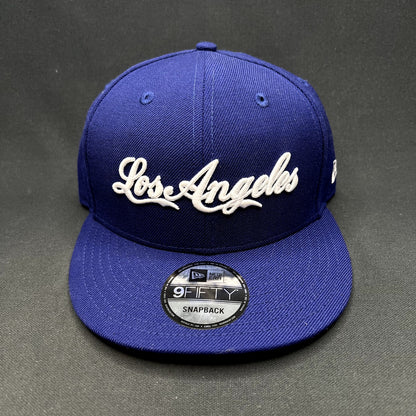 Los Angeles Dodgers Script Logo New Era 9FIFTY Snapback Hat Royal Blue MLB NWT
