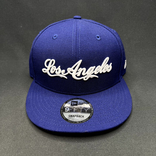Los Angeles Dodgers Script Logo New Era 9FIFTY Snapback Hat Royal Blue MLB NWT