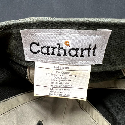 Carhartt Two-Tone Black Khaki Strapback Hat Embroidered Logo Cap