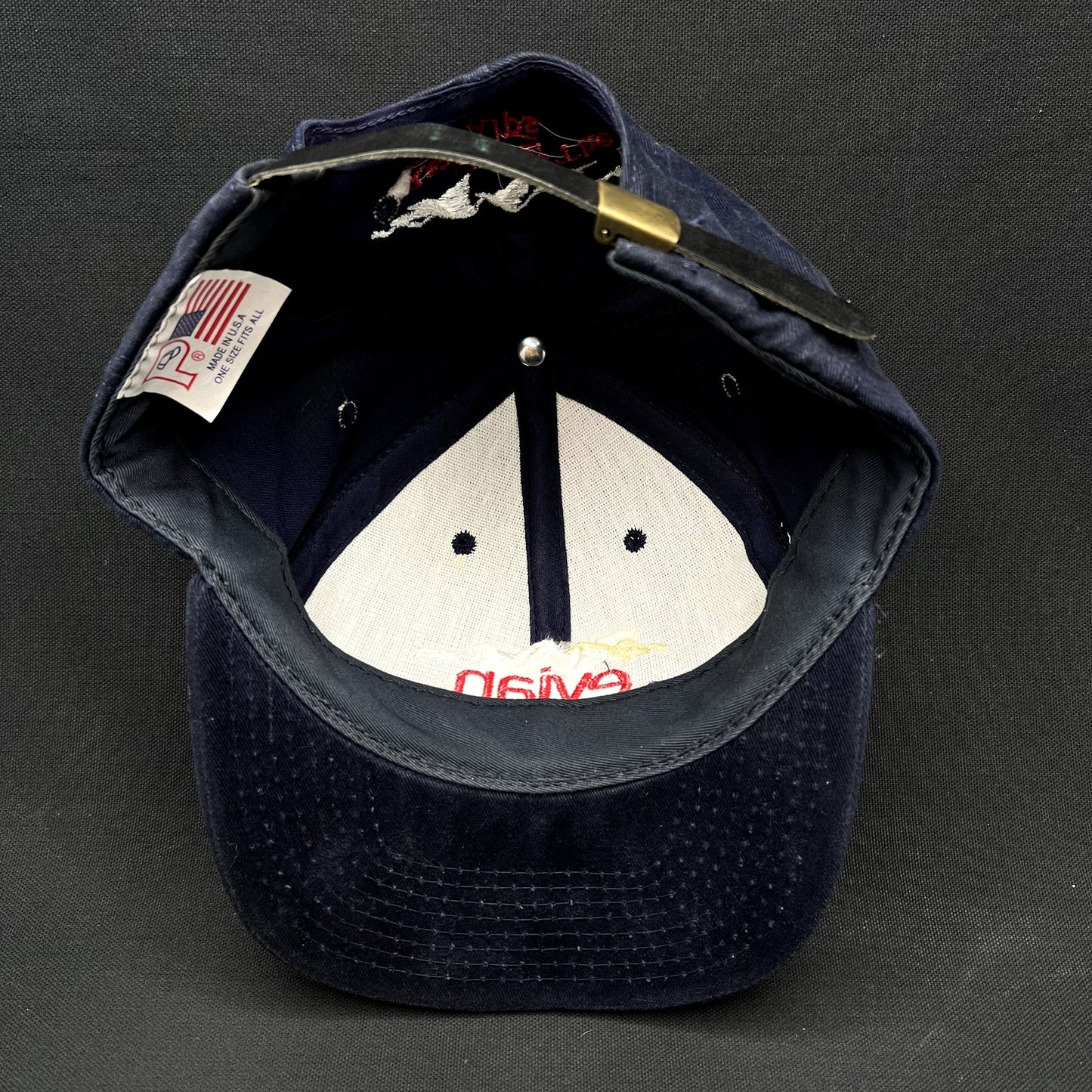 Vintage Evian Natural Spring Water Strapback Hat USA Made