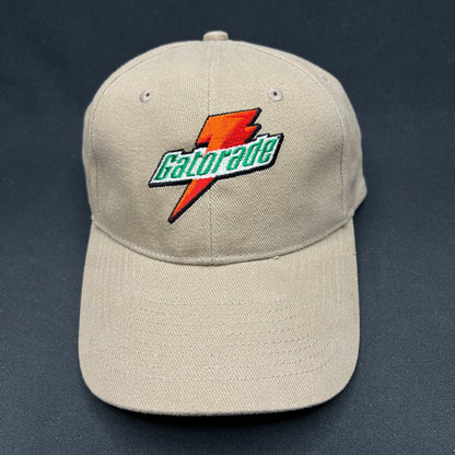 Vintage Gatorade Lightning Logo Strapback Hat Cap America Beige