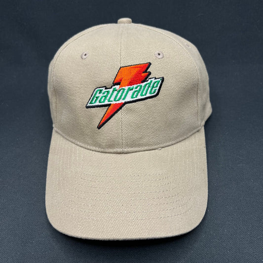 Vintage Gatorade Lightning Logo Strapback Hat Cap America Beige