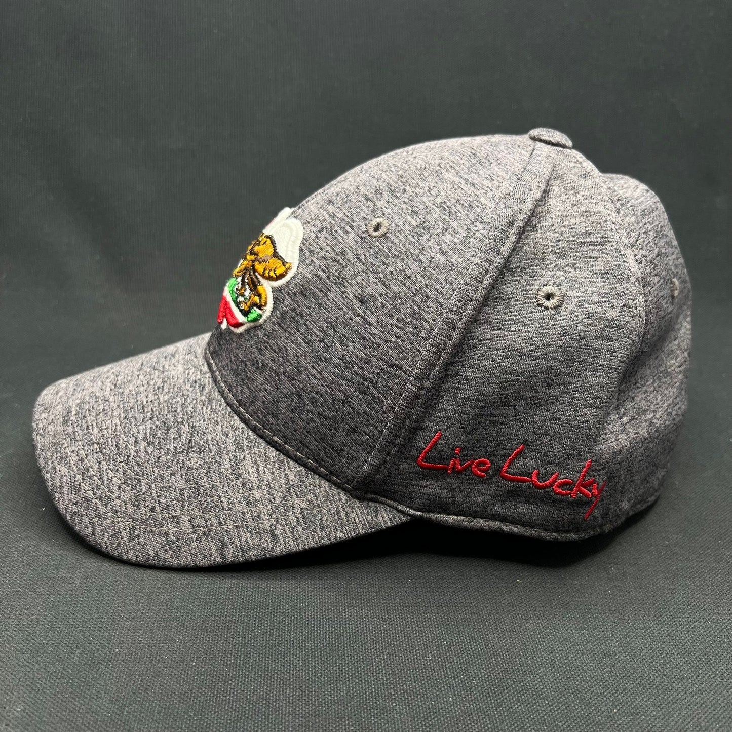 Black Clover California Bear Clover Hat Memory Fit Gray Golf Cap