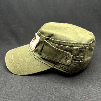 Vintage X Games ESPN Cadet Military Cap Olive Green OSFM
