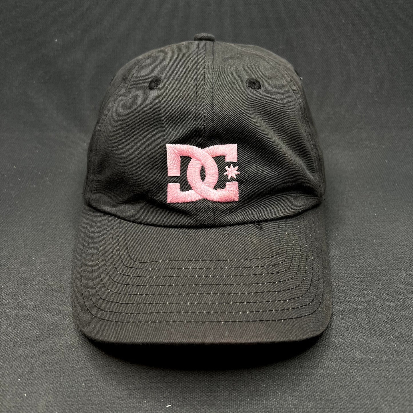 DC Shoes Logo Strapback Hat Black Pink Cotton Skate Streetwear Cap OS