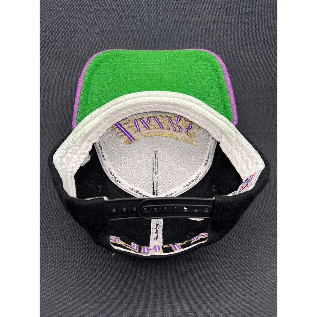 Kill the Hype x Los Angeles Lakers Snapback Hat Custom Purple Wool Brim NBA KTH