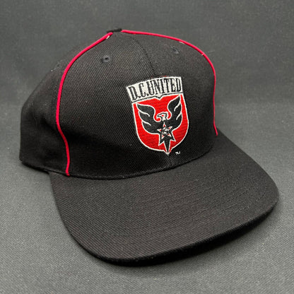 Vintage Adidas DC United MLS Snapback Hat Black Red Soccer Cap