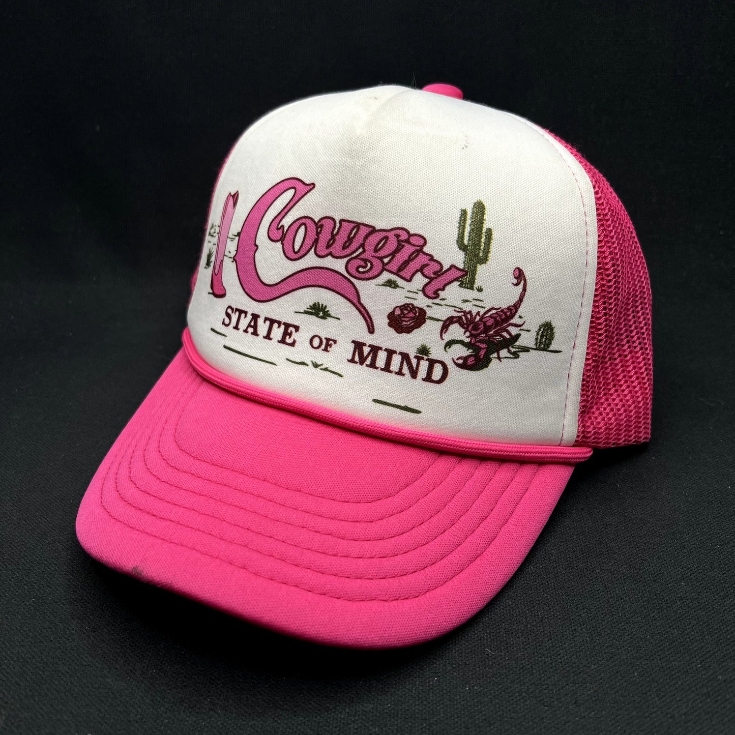 Shyanne Cowgirl State of Mind Pink Trucker Hat Western Snapback