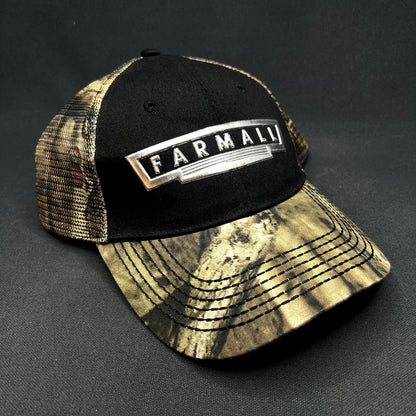 Farmall CNH Trucker Hat Camo Mesh Strapback International Harvester Black Cap