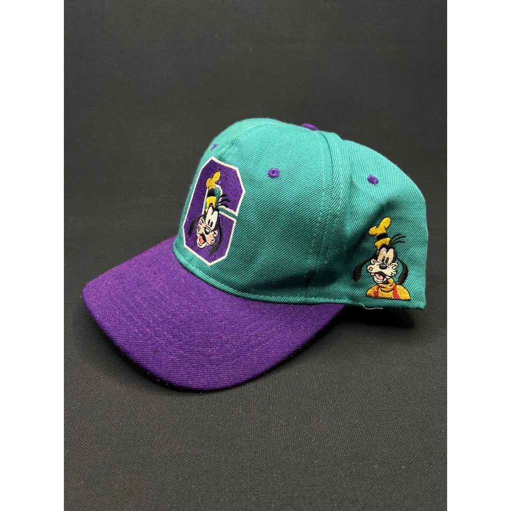 Vintage 1990s Goofy “G” Hat – Teal & Purple Snapback by Mickey Unlimited (Disney)