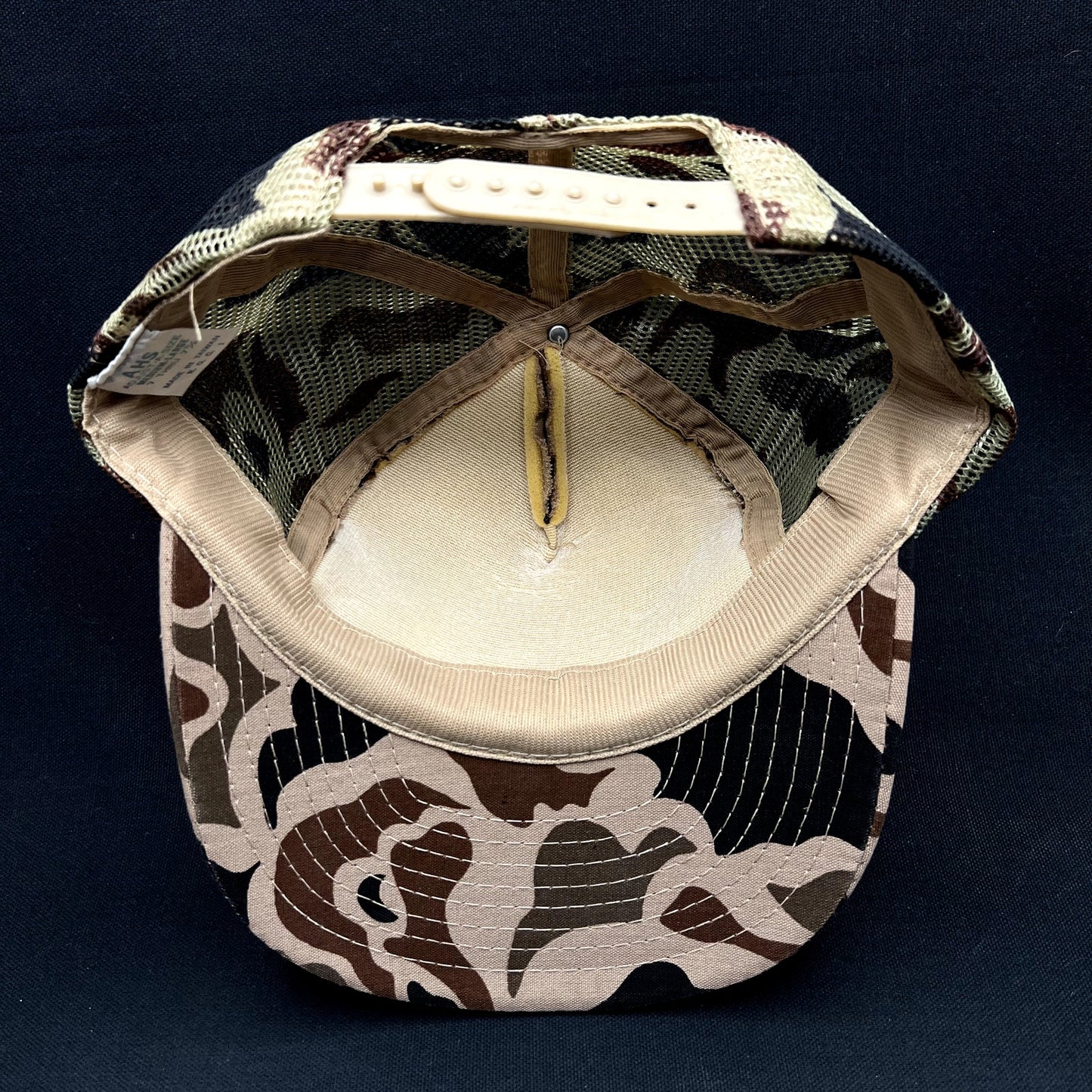 Vintage Operation Desert Storm Support Our Troops Camo Trucker Snapback Hat