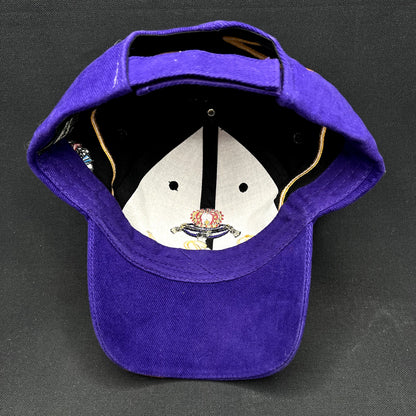 Vintage 2003 Crown Royal Roots Strapback Hat Purple Black Whiskey Cap