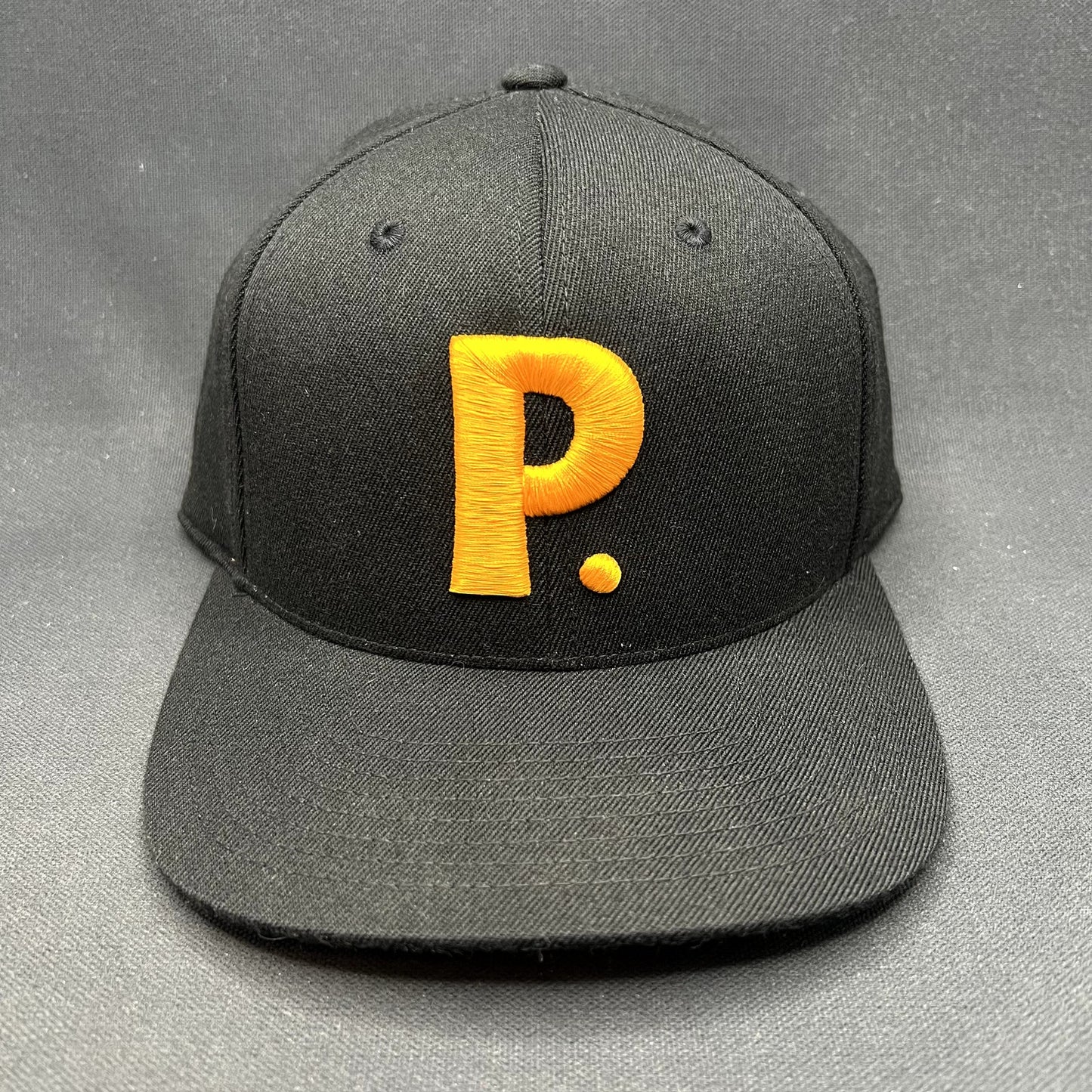 Postino Restaurant Logo Snapback Hat Black Gold Yupoong 110 Flexfit