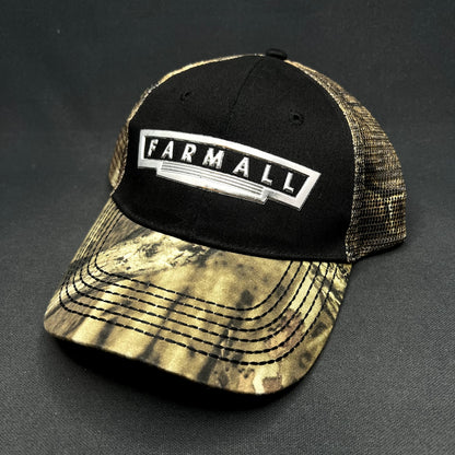 Farmall CNH Trucker Hat Camo Mesh Strapback International Harvester Black Cap