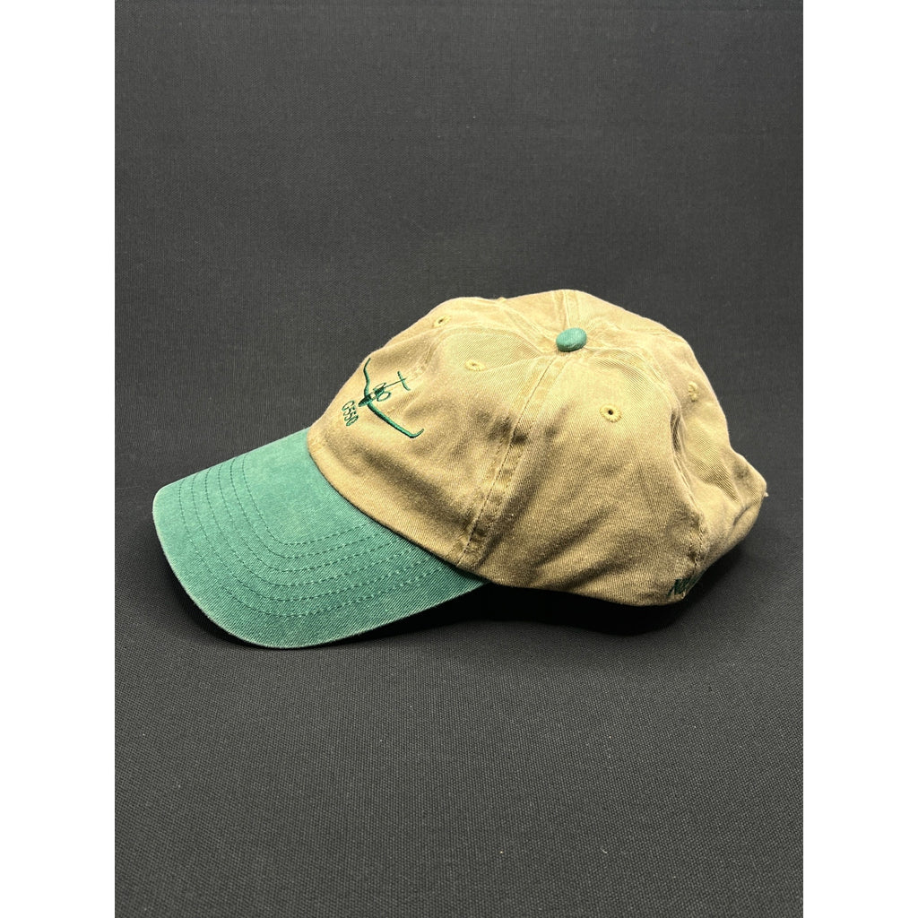 Gulfstream G550 Aspen Hat – Vintage Khaki & Green Dad Cap Private Jet Aviation