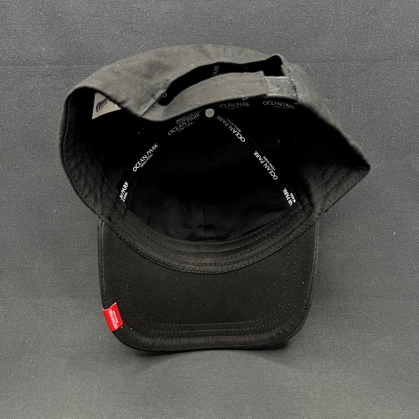 Ocean Park Hong Kong Panda Strapback Hat Black Embroidered Souvenir Cap