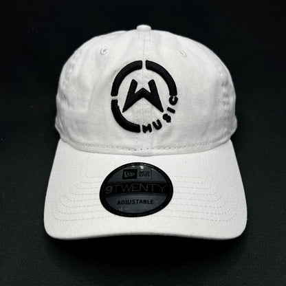 Music Logo New Era 9TWENTY Strapback Hat White Black Dad Cap