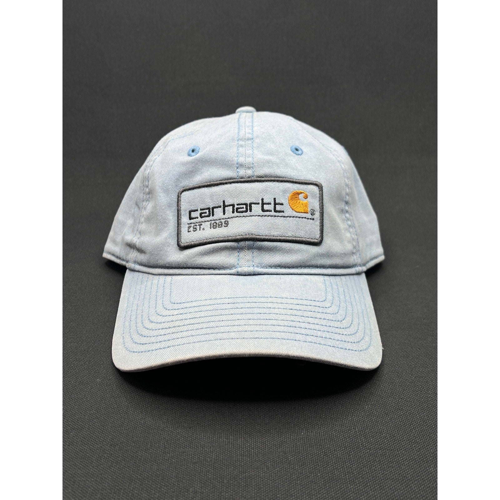 Vintage Carhartt Light Blue Logo Patch Strapback Dad Hat
