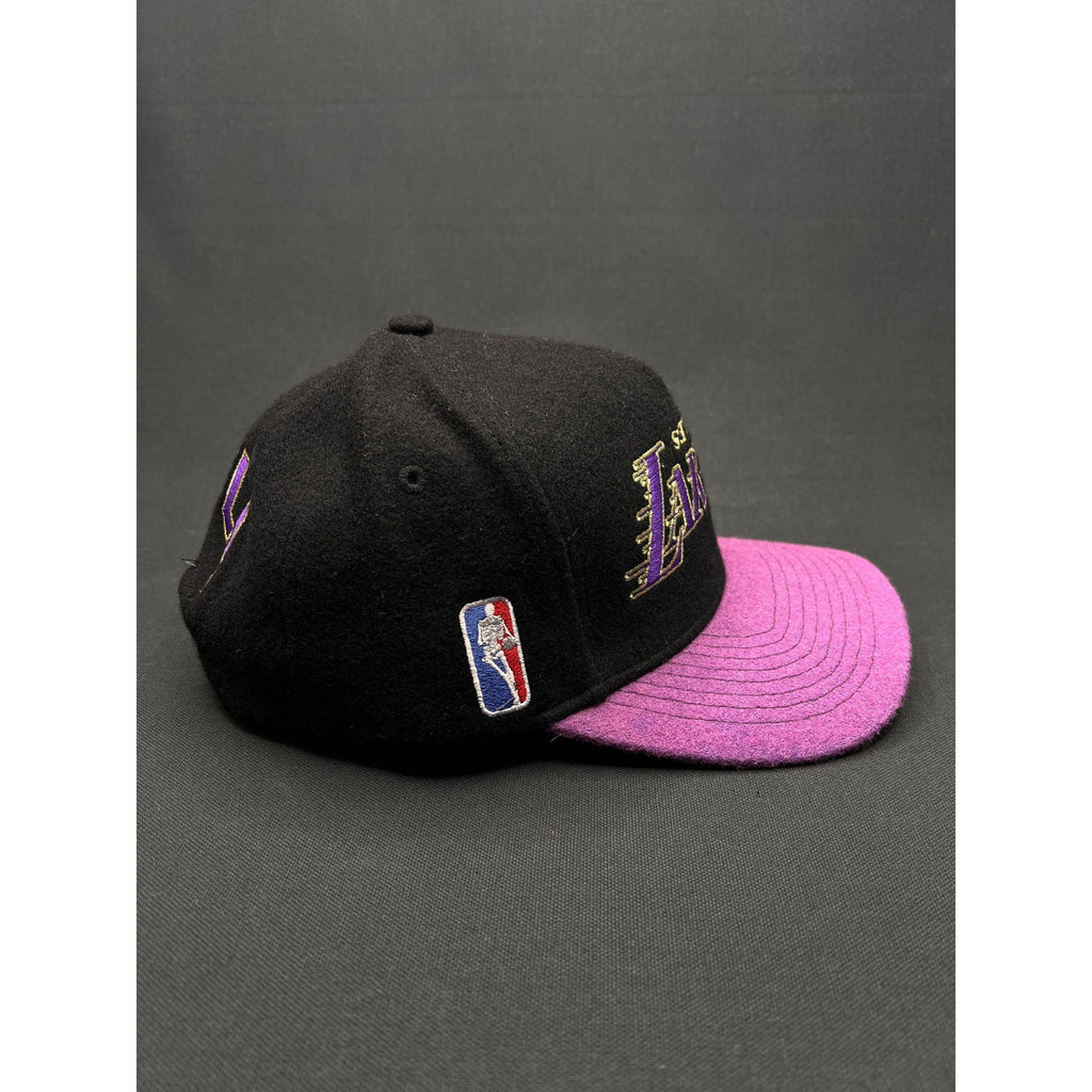 Kill the Hype x Los Angeles Lakers Snapback Hat Custom Purple Wool Brim NBA KTH