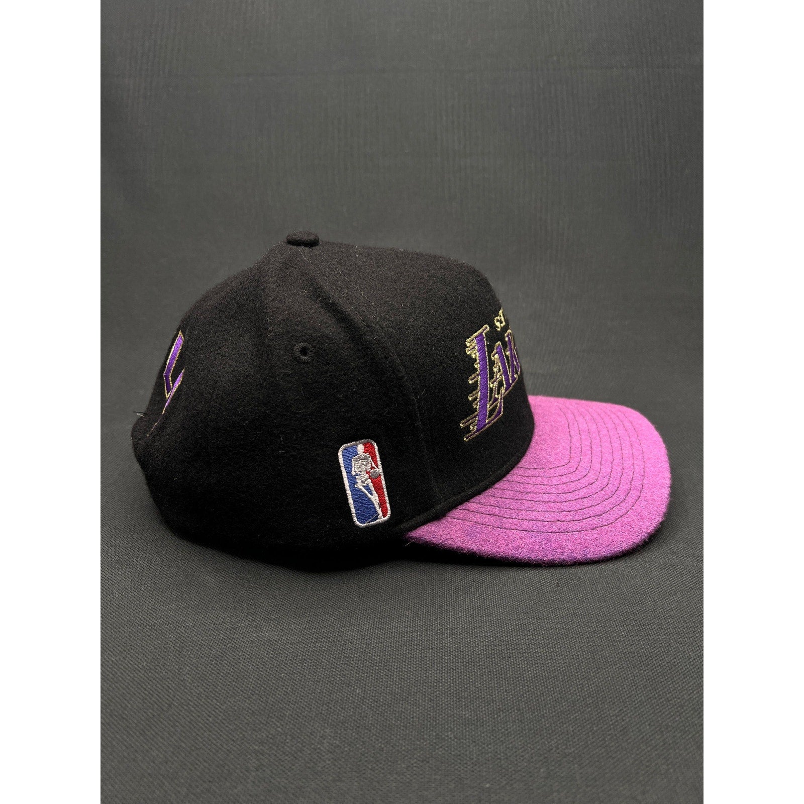 Kill the Hype x Los Angeles Lakers Snapback Hat Custom Purple Wool Brim NBA KTH