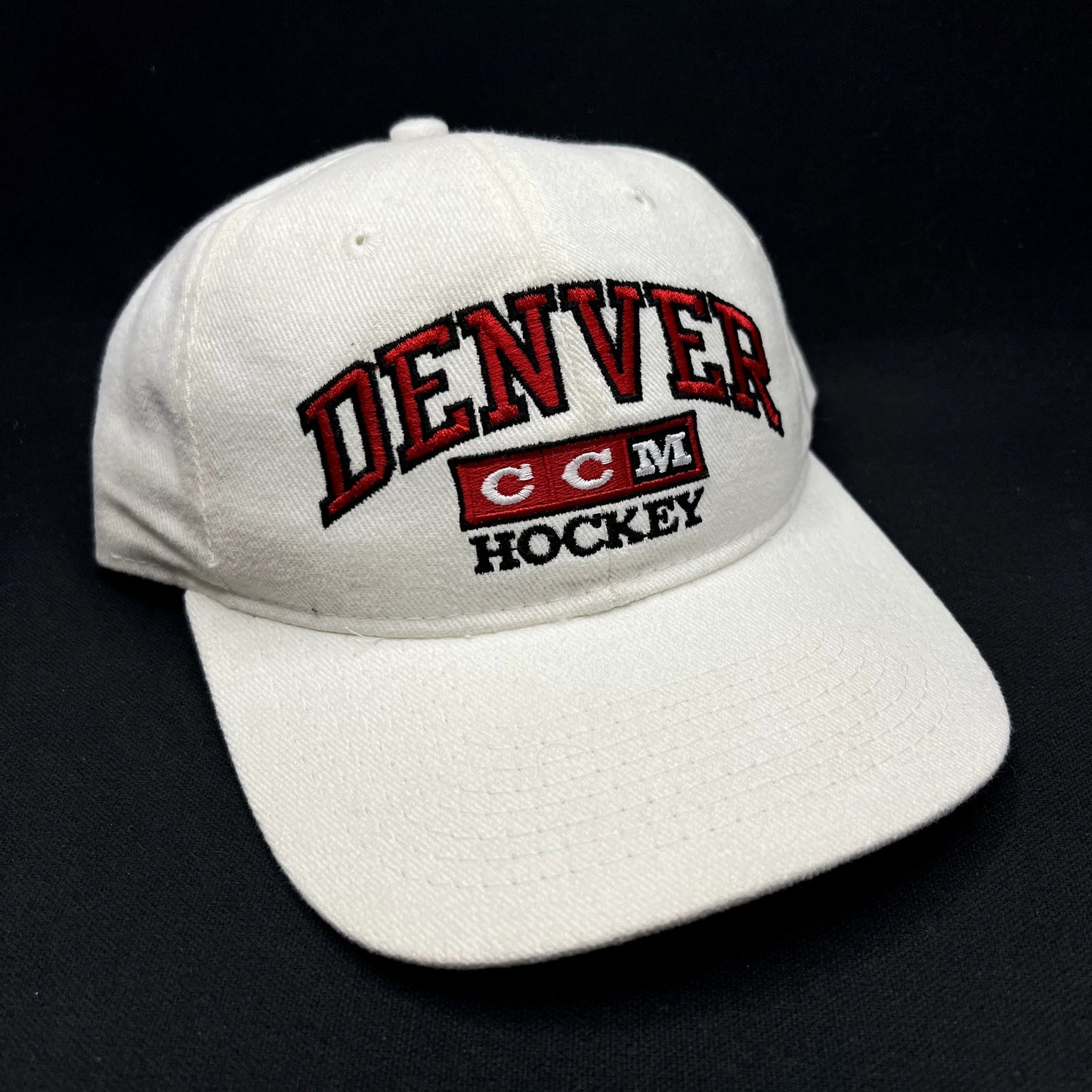 Vintage Denver Hockey CCM Snapback Hat White NHL Apparel #1 Canada