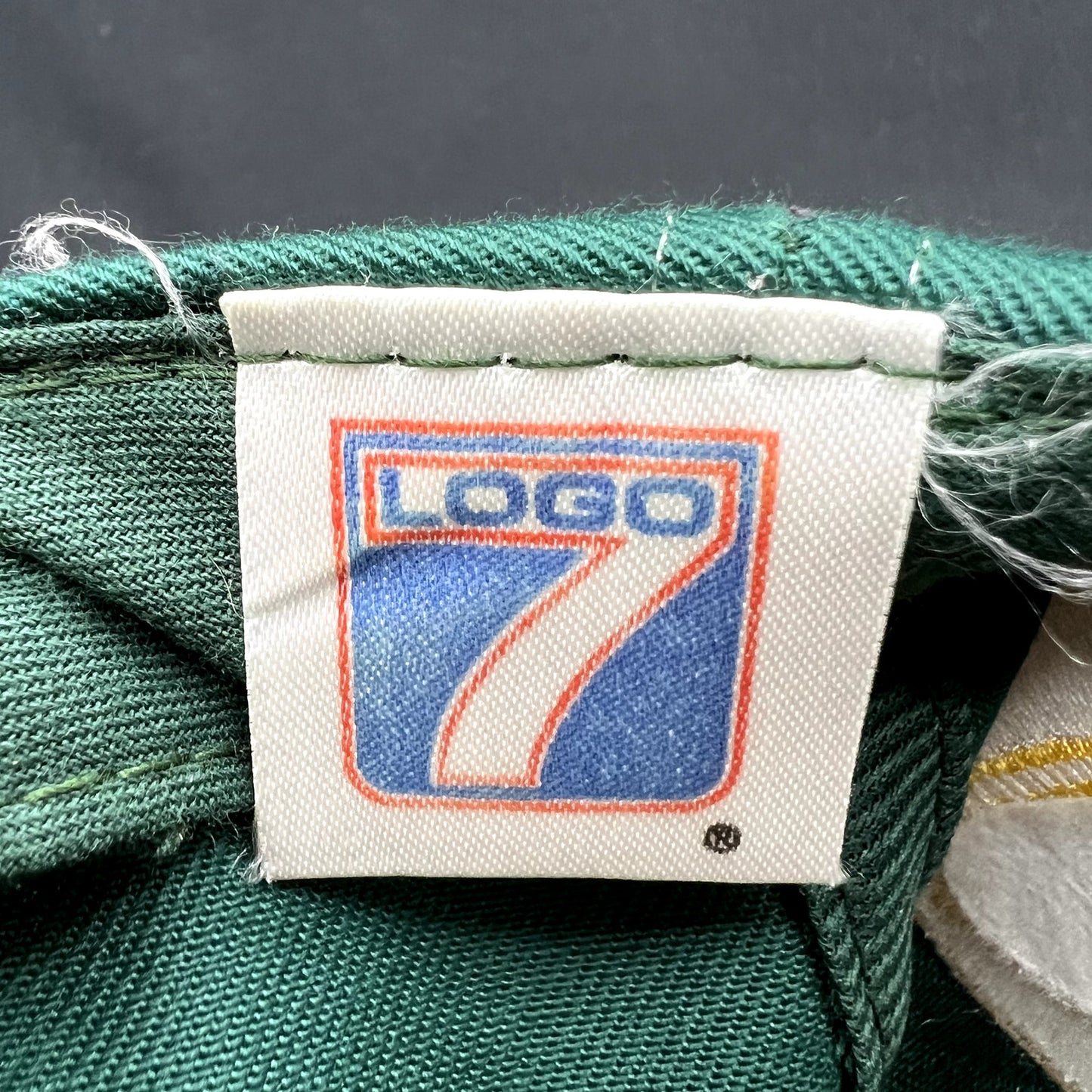 Vintage 90s Oakland A’s Logo 7 Snapback Hat Script Big Logo Green Yellow