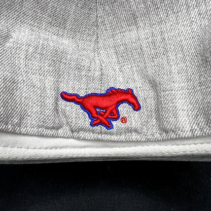 SMU Mustangs Heather Gray Fitted Hat 7 5/8 NCAA W Republic