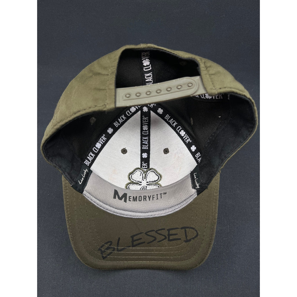 Rare Black Clover Blessed Tony Robbins Hat Olive Black 4 Leaf Snapback 2023