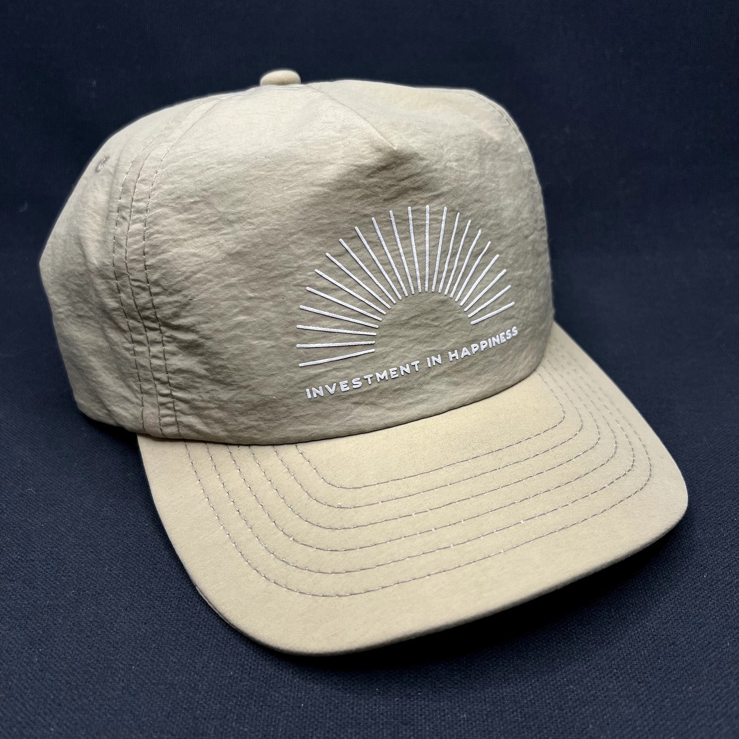Vuori Investment In Happiness Snapback Hat Beige Nylon Cap