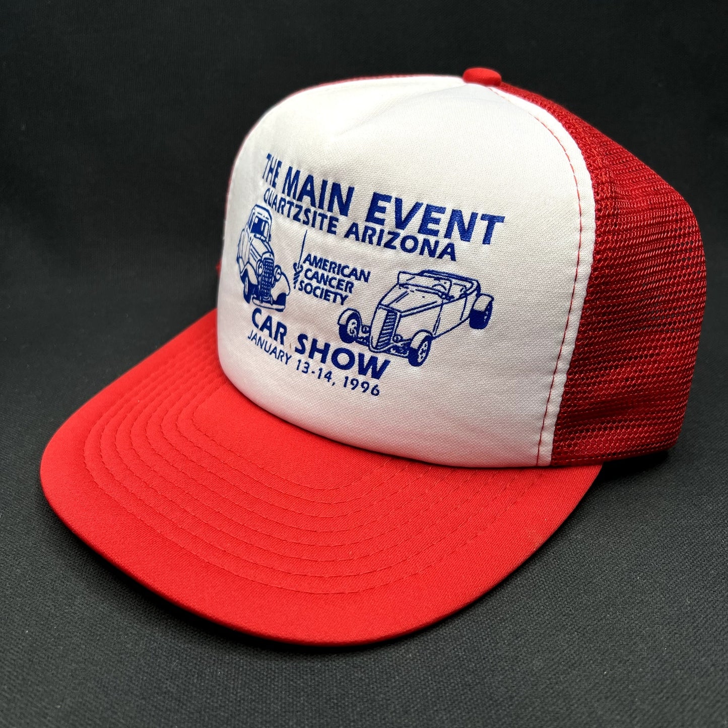 Vintage 1996 Quartzsite AZ Car Show Snapback The Main Event Trucker Hat
