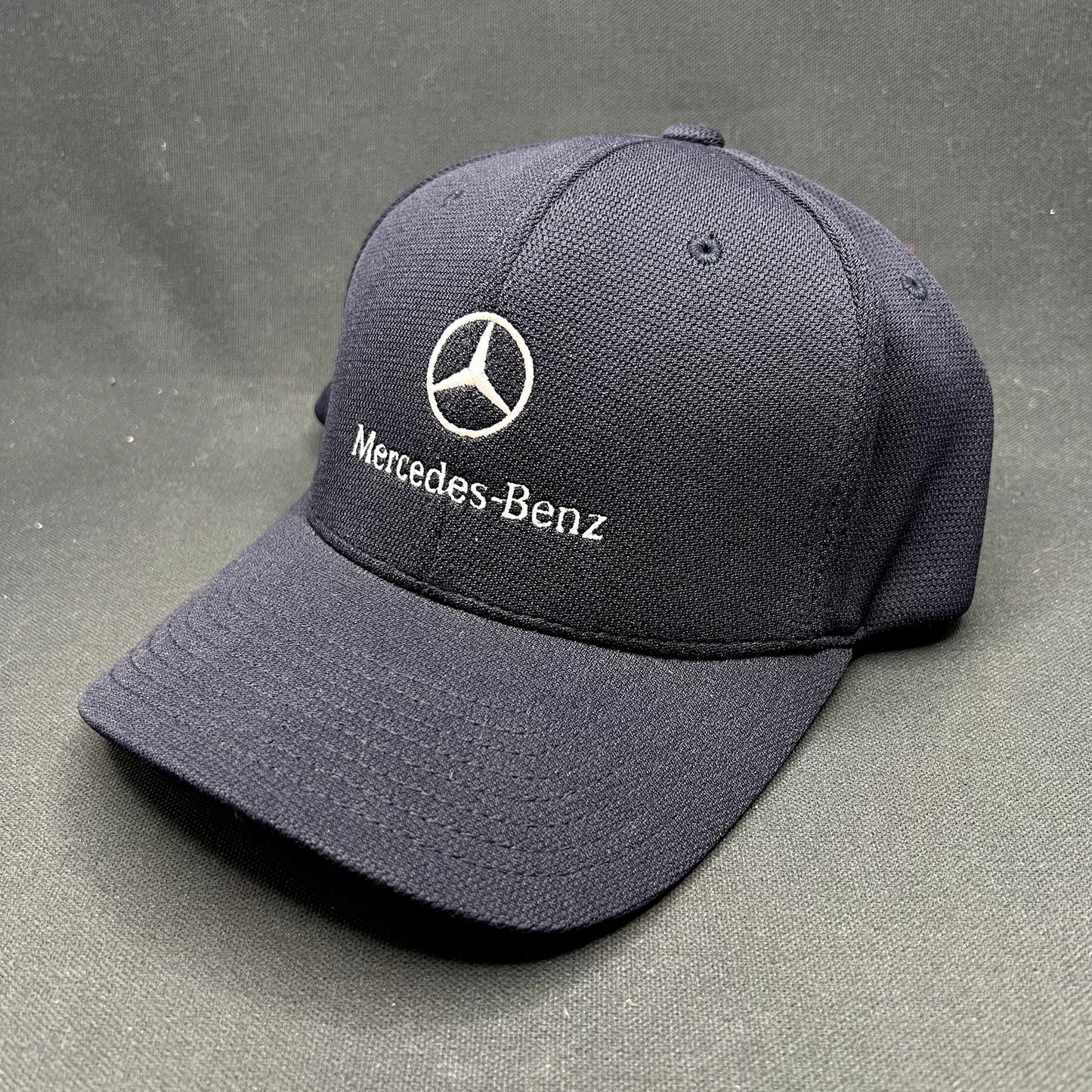 Mercedes-Benz Flexfit Hat L/XL Navy Blue Embroidered Logo Cap Yupoong