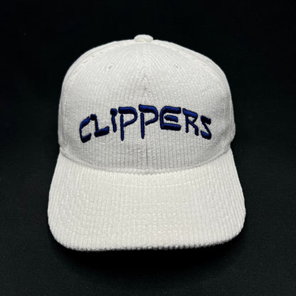 Los Angeles Clippers White Corduroy Cedars-Sinai Strapback Hat Melonwear