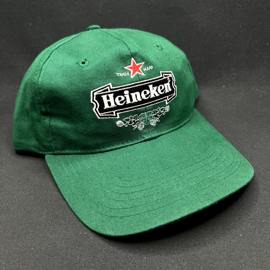 Vintage Heineken Beer Snapback Hat Green Brewery Promo Trucker Cap